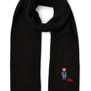 POLO RALPH LAUREN
SOLID DENIM BEAR SCARF